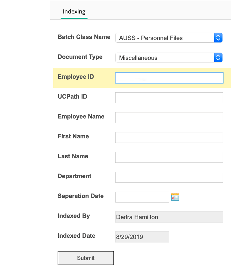 fields auto-populate